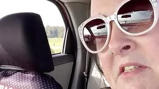 Zoey showing boobies & driving. Masturbating at beach