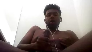 Horny College Guy Cums In Bathroom