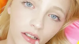 Cute blonde teenie gets sensual aroused in 4K