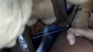 Prostitute sucking big black cock outdoor