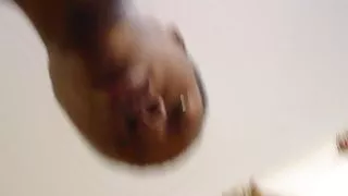 African girl face sits hubby