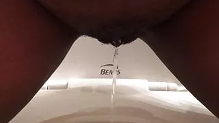Ebony wife squat and pee for me