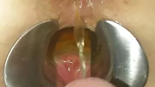 Pissing INSIDE of a gaped BBW