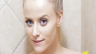 Gorgeous model caresses under Shower in 4K