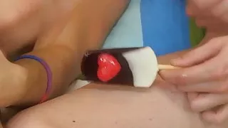 Lollipop eating twinkies butt banging with delight