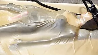 Vacuum Bed Doll Female Mask GasMask LatexHood