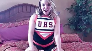 Caught jerking off by the head cheerleader JOI