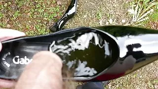 Piss in wifes black patent classic pump