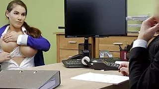 LOAN4K. Buxom babe got new breasts but has no money to pay