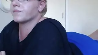 Chubby blonde farting