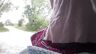 unknown wank jerk cum on me nature exhib parking road