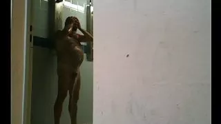 Bearded daddy takes shower