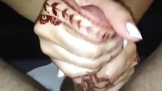 French Arab beurette loves to handjob until she gets her cum