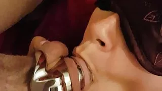 Chastity Hubby Blindfolded Suck