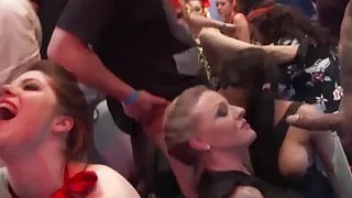 Party babes going wild and turning it into an orgy
