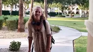 Nubile Luna unknowingly casting for first interracial facial