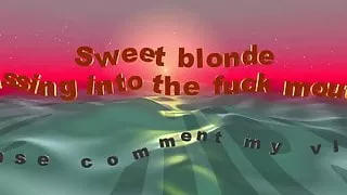 Sweet blonde pissing into the fuck mouth