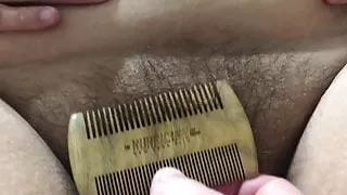 Hairy Pussy BBW Brushing