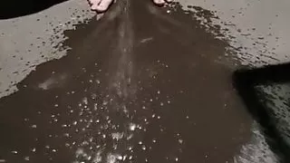 Peeing at the servo under spotlight