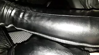 Leather handjob