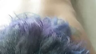 Inked mixed girl sucks my cock