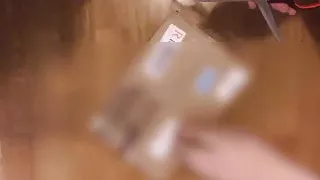 Open package with new toy