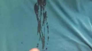 Busting after jerking a bit, chatting with a bud