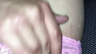 Having some fun in the car with my husband