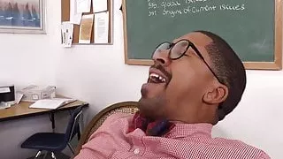 Naughty America Julia Ann fucking in the desk with her tits