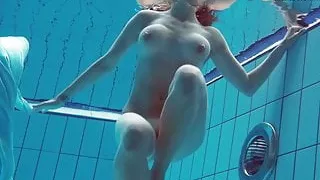 Piyavka Chehova swims naked in the pool and strips