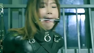 Leather catsuit bondage and gagging Part 2