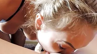 Deepthroat with cute girlfriend