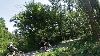 2 bicyclist girls saw my penis in nature :)