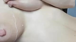 Slim girl has Big Milky Boobs