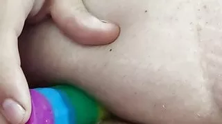 Transgirl fucks her tight ass.