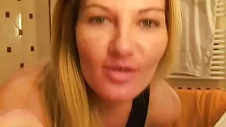 Blondie teases with her tight wet pussy