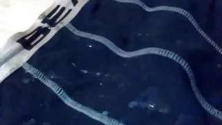 Massive cum shot flood all over underpants