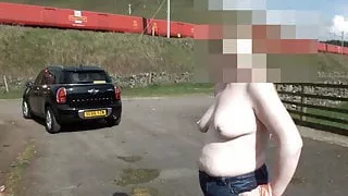 Sharron Topless at the Tracks