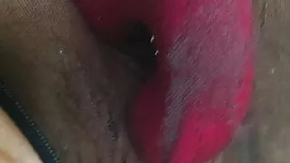 double penetration  dildo in sheer nylon