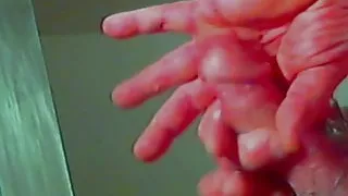 Two cameras masturbating my hard cock and cum