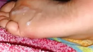 Cumming on a girl's foot