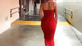Anne-Marie in sexy red dress