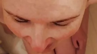 another man piss in her  mouth