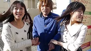 Japanese gal, Kotomi Asakura shares a guy with friends, unce