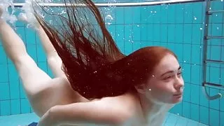 Hot naked girls underwater in the pool