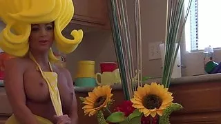 Surreal Kitchen dress up with Abigail Mac and her giant