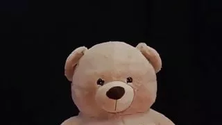 Big teddy bear fantasy play with two aroused lesbians