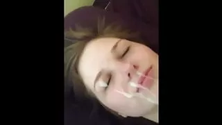 Beautiful cum on face