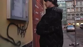 Busty big belly fat girl seduces skinny guy