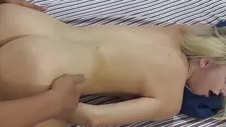 Teen has her soft pink pussy fingered and railed